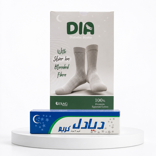 باقة العناية بمرضى السكر · شراب ديا + كريم ديادل
